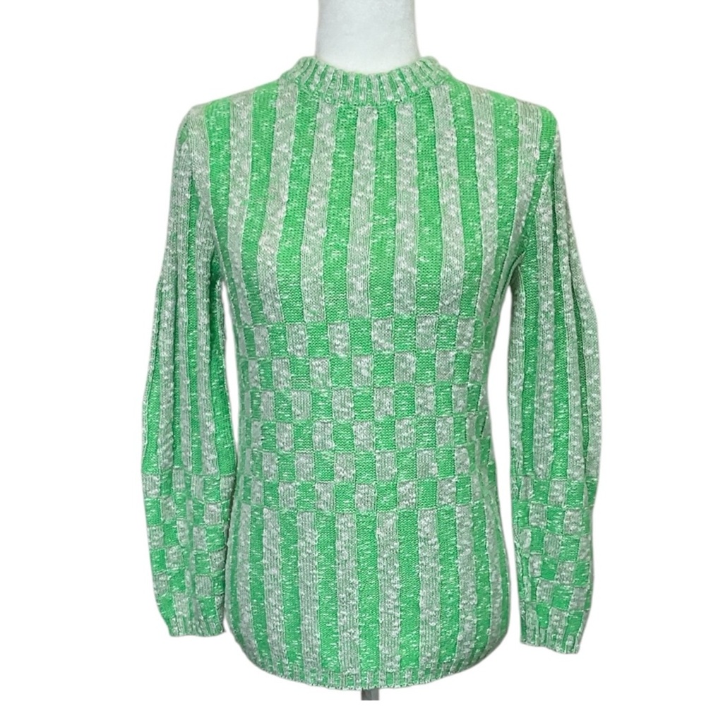 Vintage 60’s-70’s Jantzen Stripe and Check Patterned Sweater